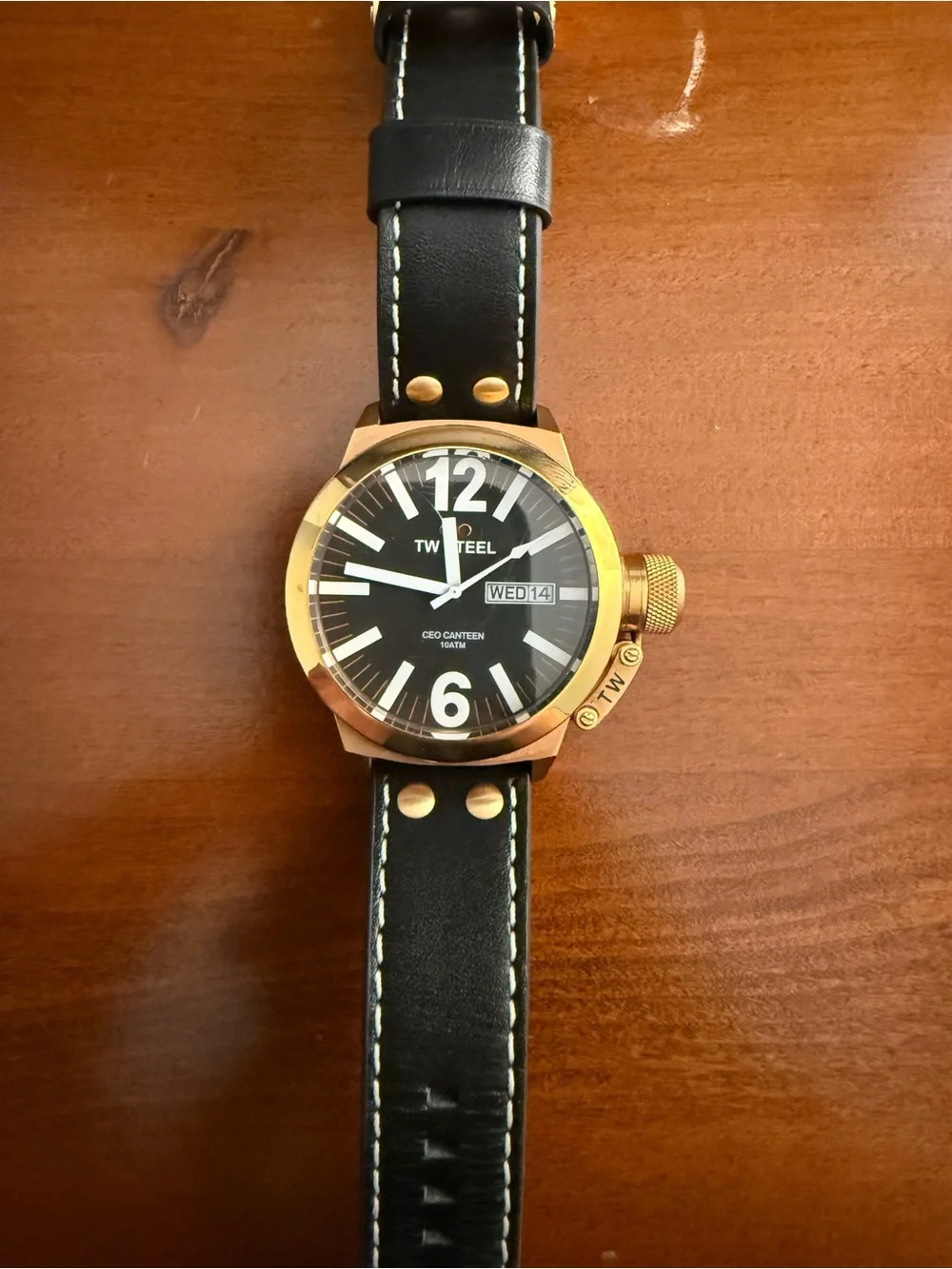 TW Steel Gold Case Black Dial CEO Canteen Watch